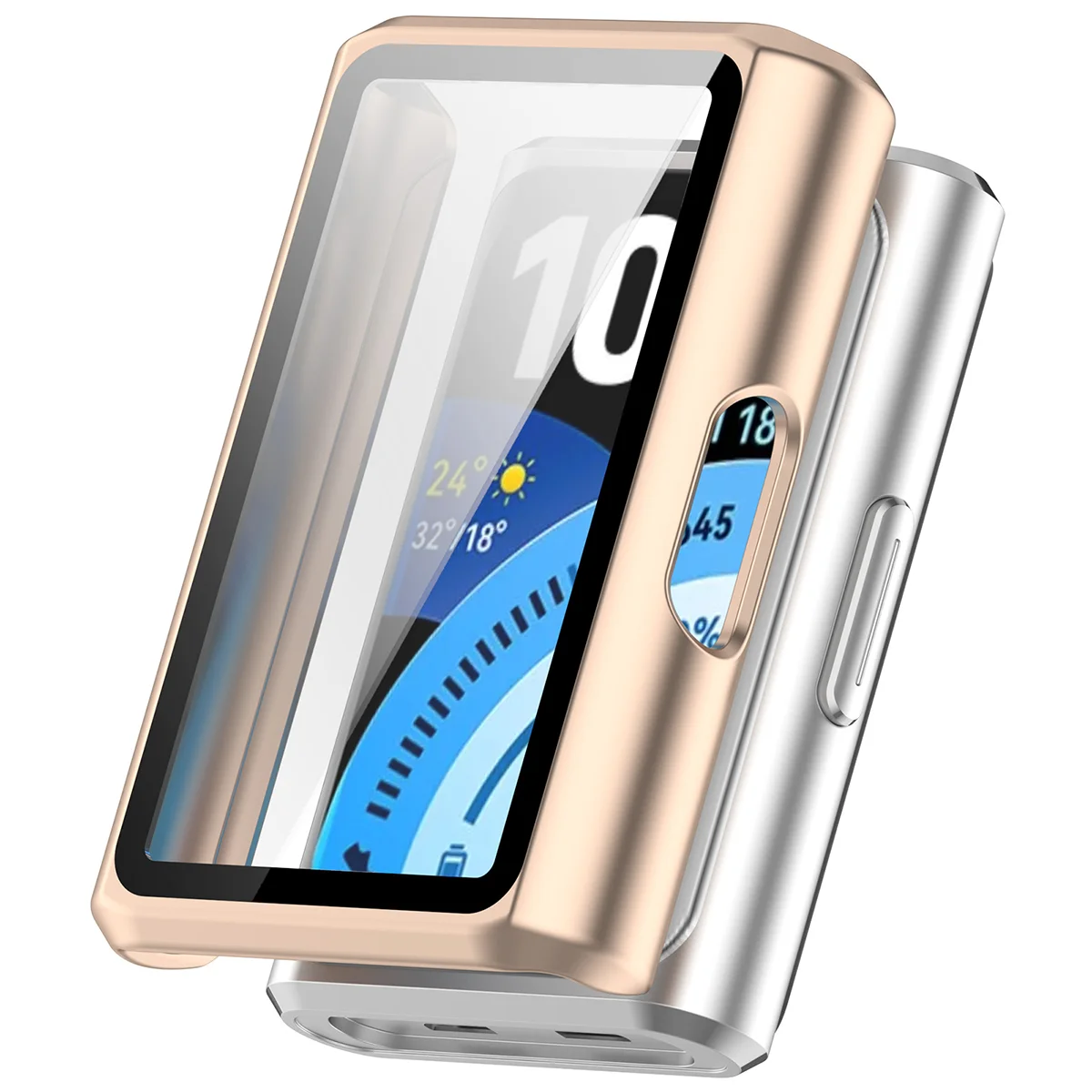 Wizualizacja nakładania etui Bizon Case Watch Adamo do Huawei Band 11 Pro