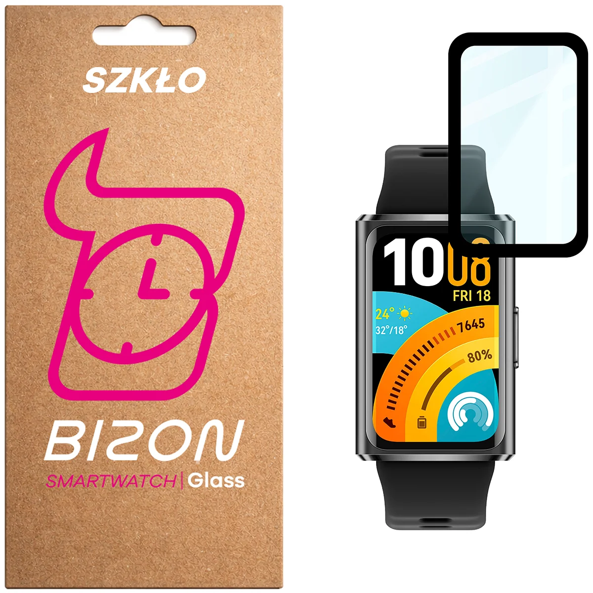 Szkło hybrydowe na smartwatch Bizon Glass Watch Edge dla Huawei Band 11 Pro