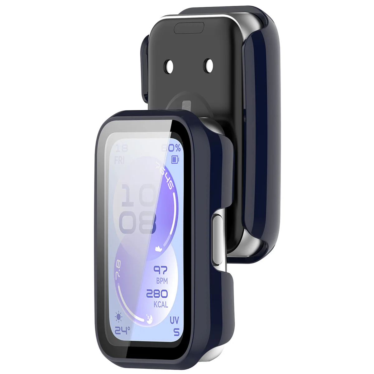 Husa cu sticlă integrată Bizon Case Watch Adamo pentru Huawei Band 11
