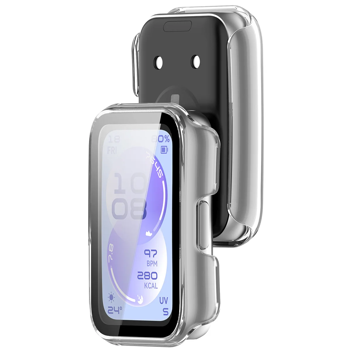 Case with built-in glass Bizon Case Watch Adamo for Huawei Band 11