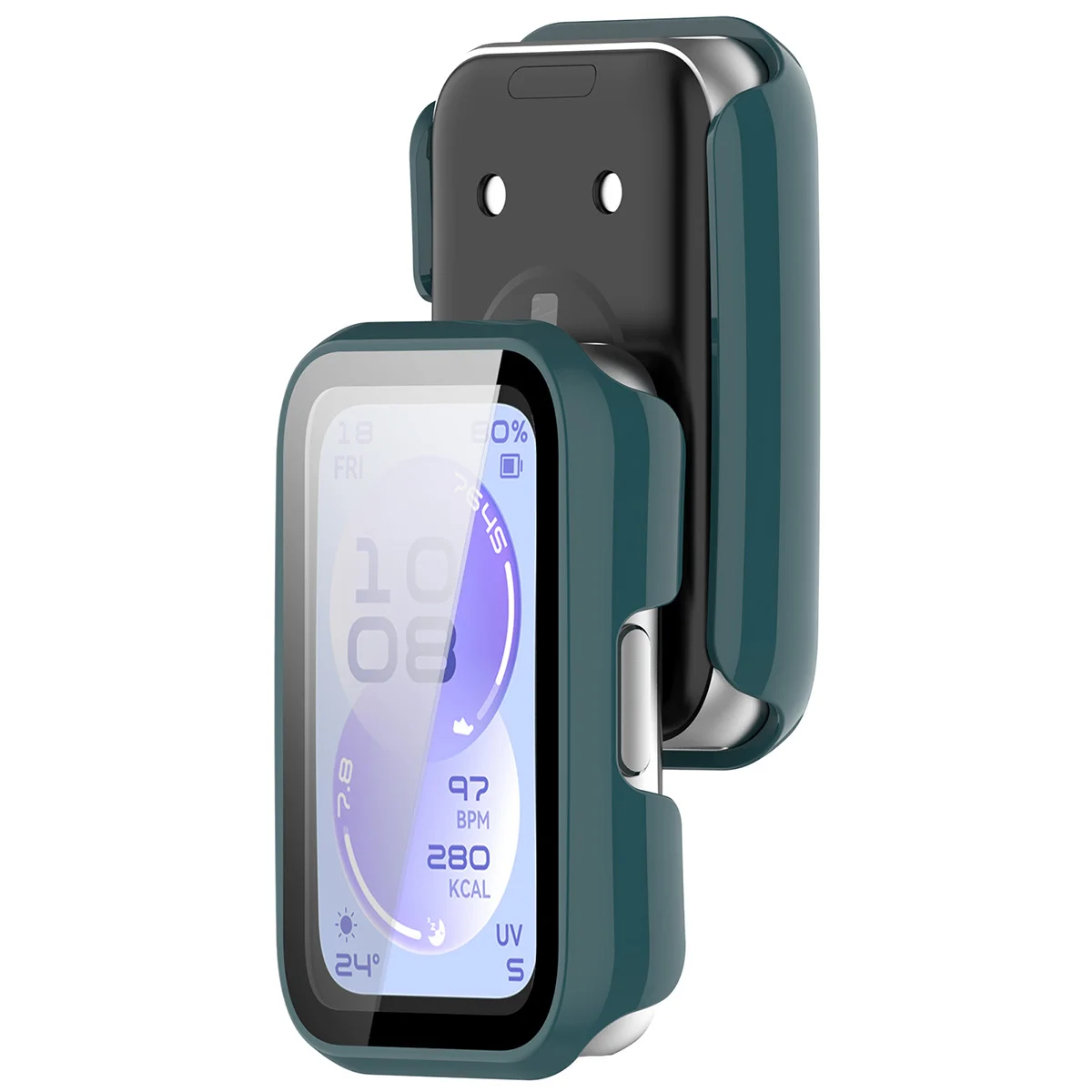 Husă cu sticlă încorporată Bizon Case Watch Adamo pentru Huawei Band 11