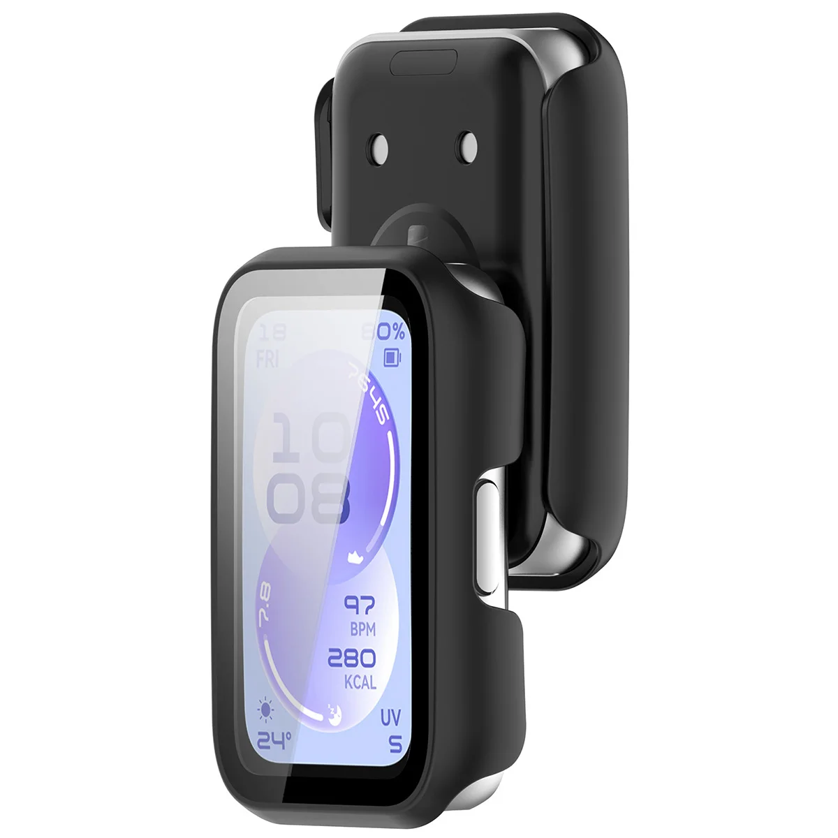 Carcasă cu sticlă încorporată Bizon Case Watch Adamo pentru Huawei Band 11
