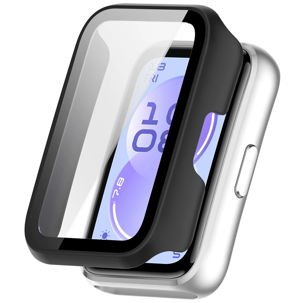Vizualizare a montării carcasei Bizon Case Watch Adamo pentru Huawei Band 11
