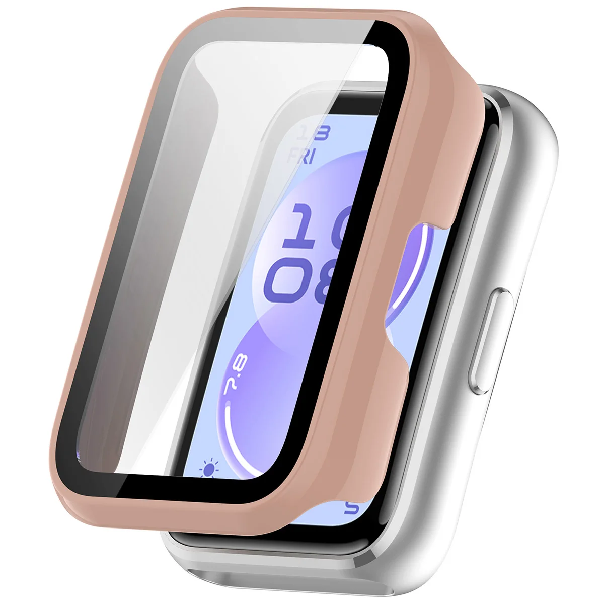 Vizualizare a montării carcasei Bizon Case Watch Adamo pentru Huawei Band 11