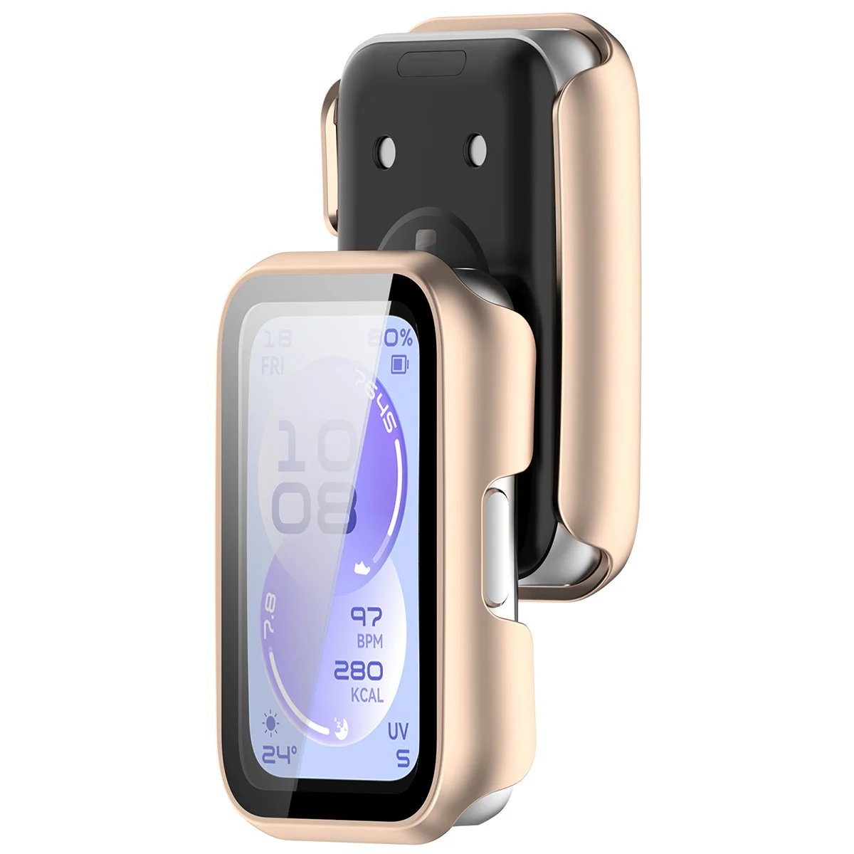 Husă cu sticlă integrată Bizon Case Watch Adamo pentru Huawei Band 11