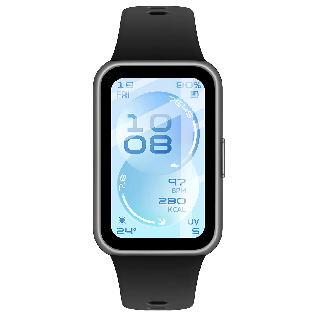 Szkło hybrydowe z czarną ramką idealnie dopasowane do Huawei Band 11