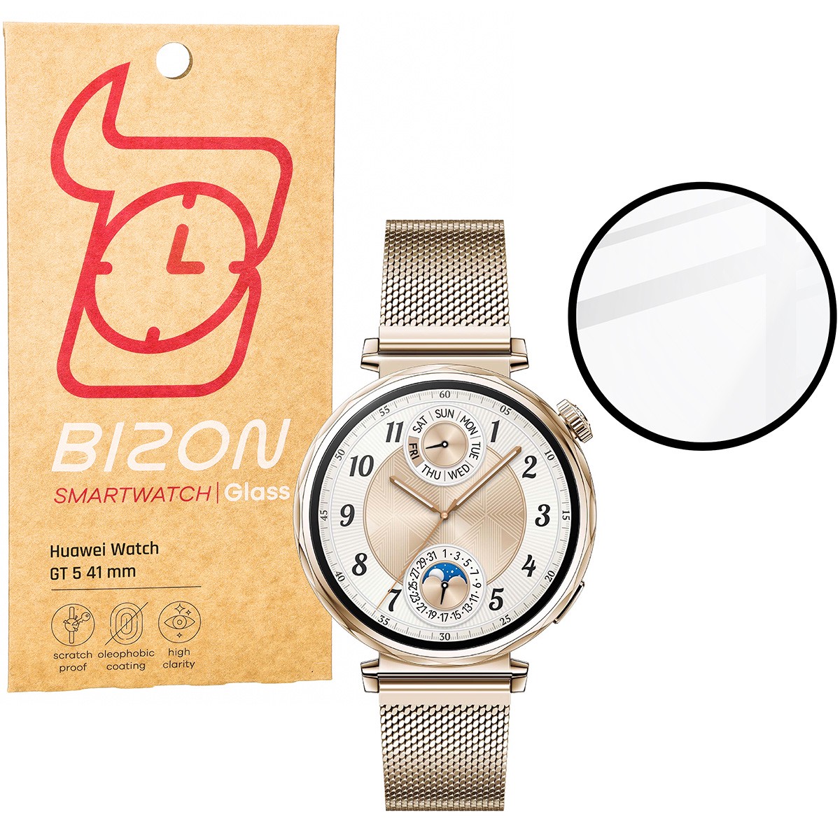 Hybrid glass for Bizon Glass Watch Edge for Huawei Watch GT 5 41 mm