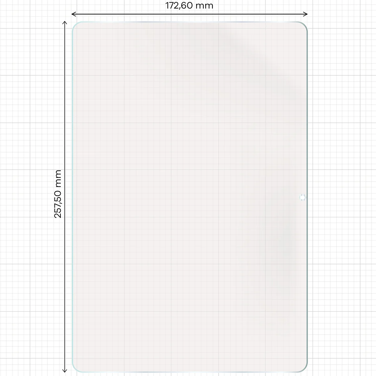 Miarka z wymiarami folii matowej Bizon Tab Film Matte do Huawei MatePad 11.5 S 2026 / MatePad 11.5 S