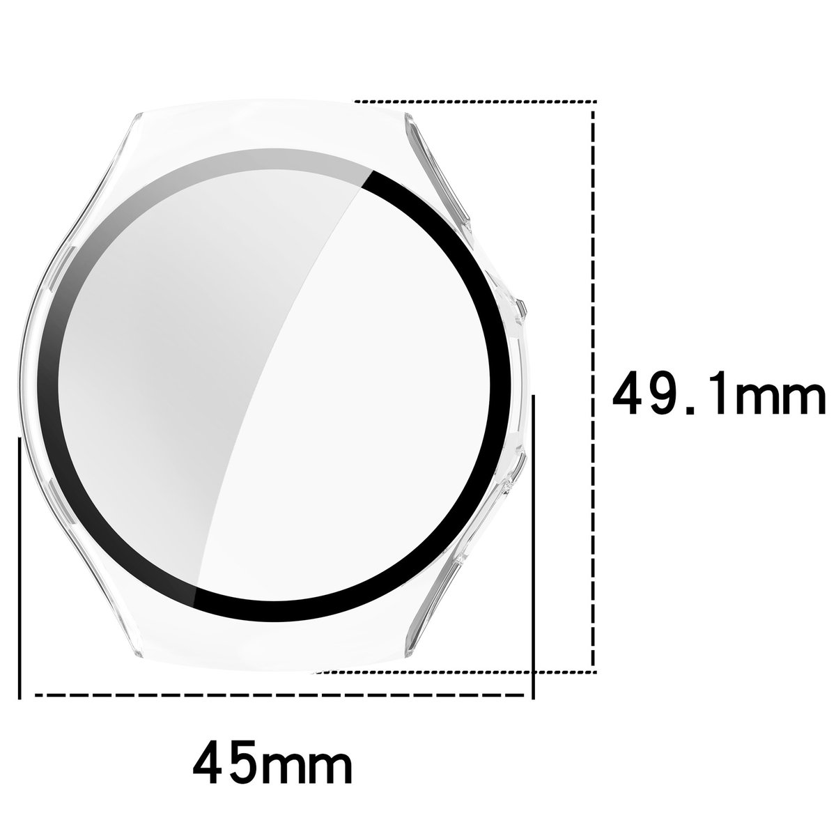 Wymiary etui Bizon Case+Glass Watch do Huawei Watch 5 42 mm