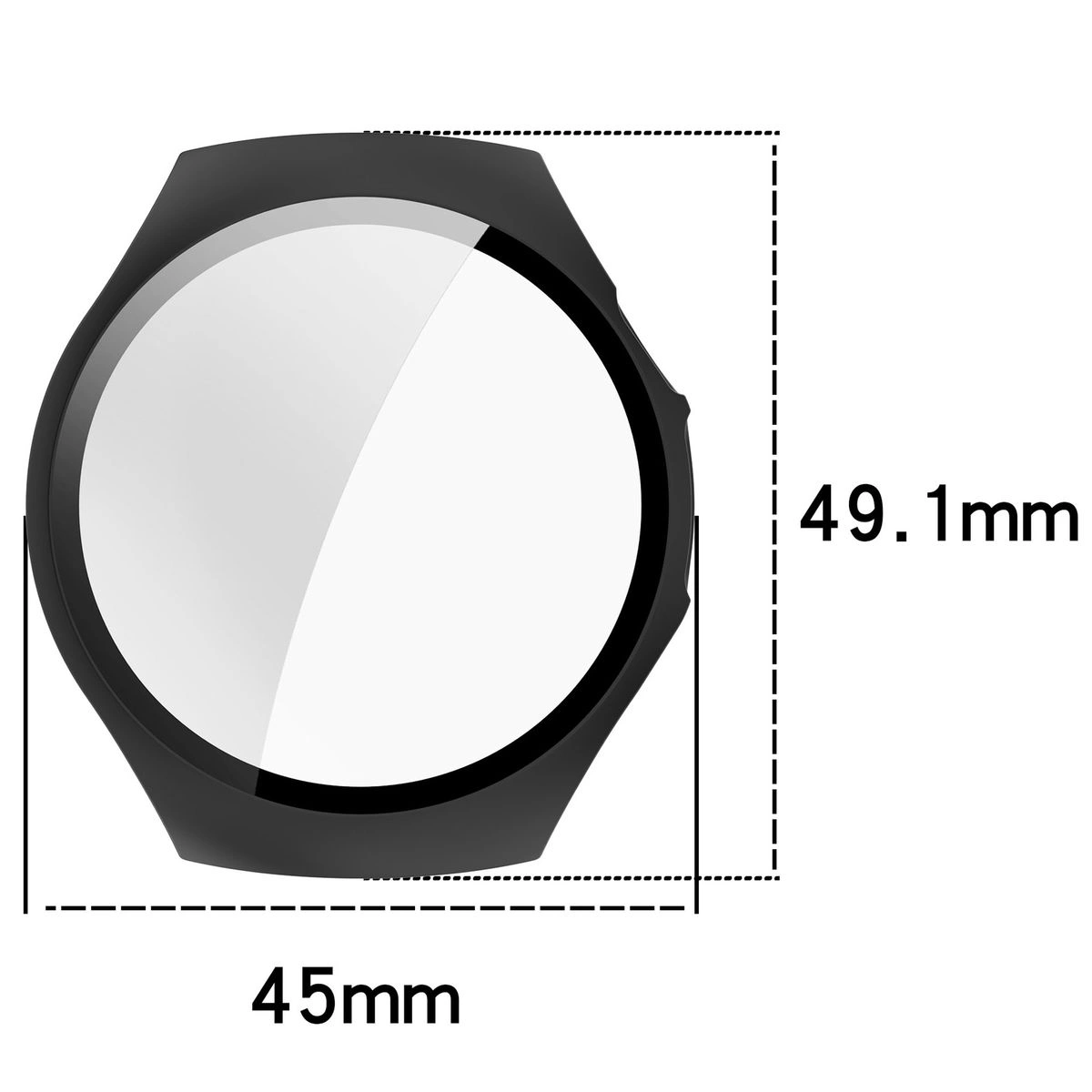 Wymiary etui Bizon Case+Glass Watch do Huawei Watch 5 42 mm