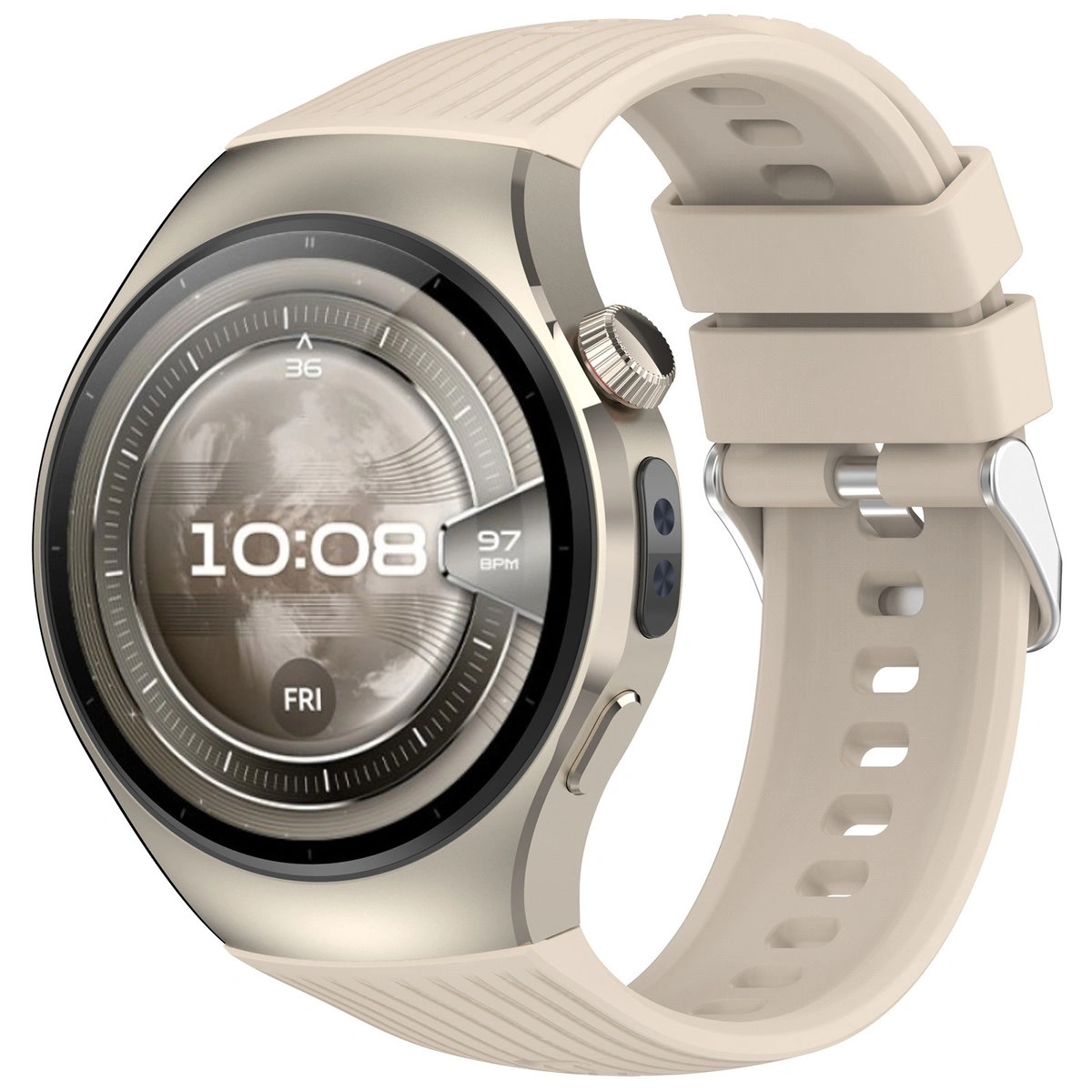 Silikonarmband Bizon Strap Watch Silicone T für Huawei Watch 5 42 mm, beige