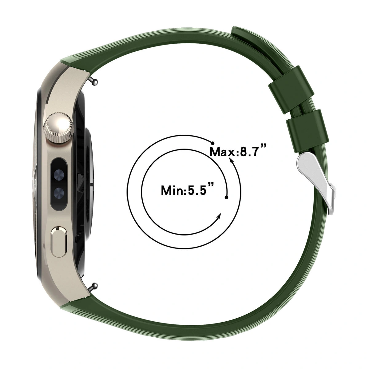 Metallstecker des Silikonarmbands Bizon Strap Watch Silicone T für Huawei Watch 5 42 mm