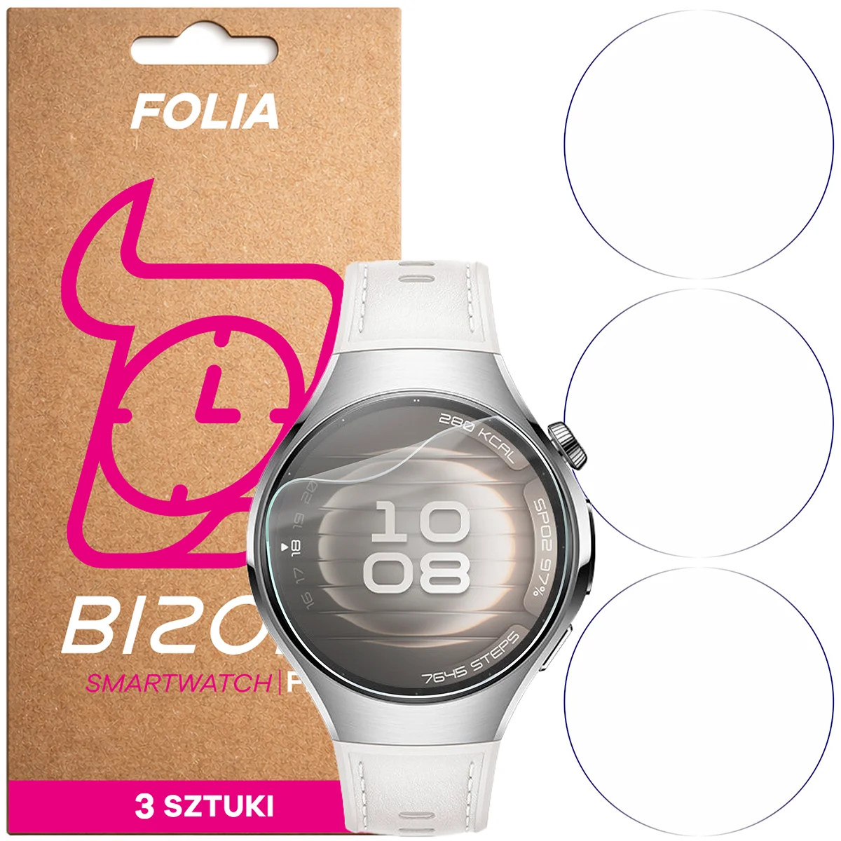 Folia hydrożelowa Bizon Watch Film HydroFlex dla Huawei Watch 5 42 mm