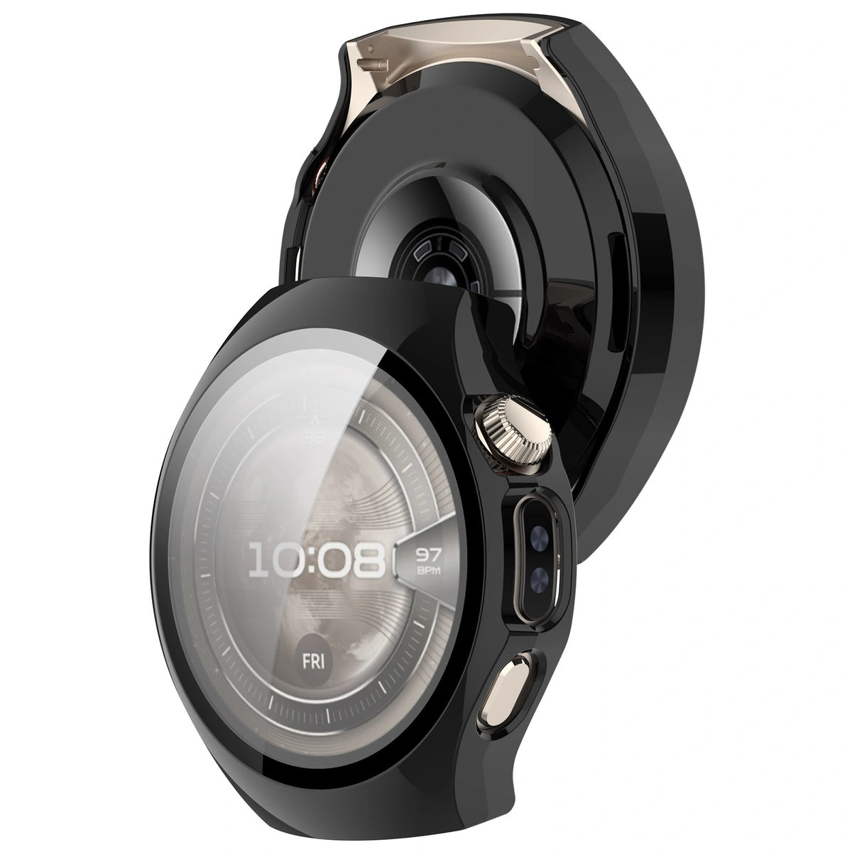 Etui z wbudowanym szkłem Bizon Case+Glass Watch do Huawei Watch 5 46 mm