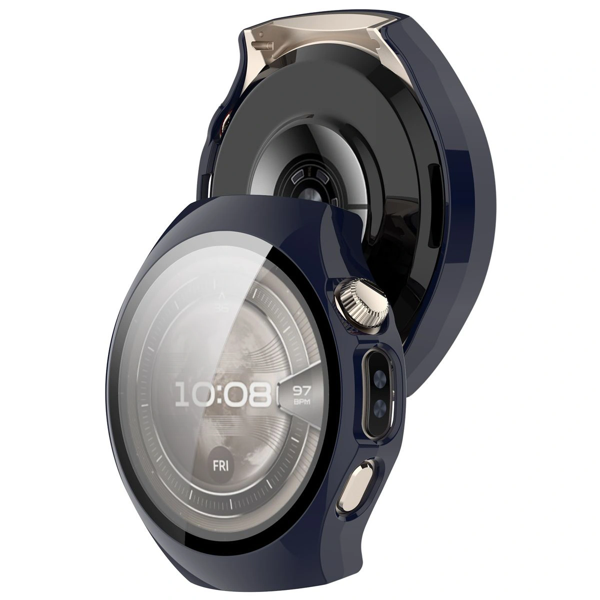 Etui z wbudowanym szkłem Bizon Case+Glass Watch do Huawei Watch 5 46 mm