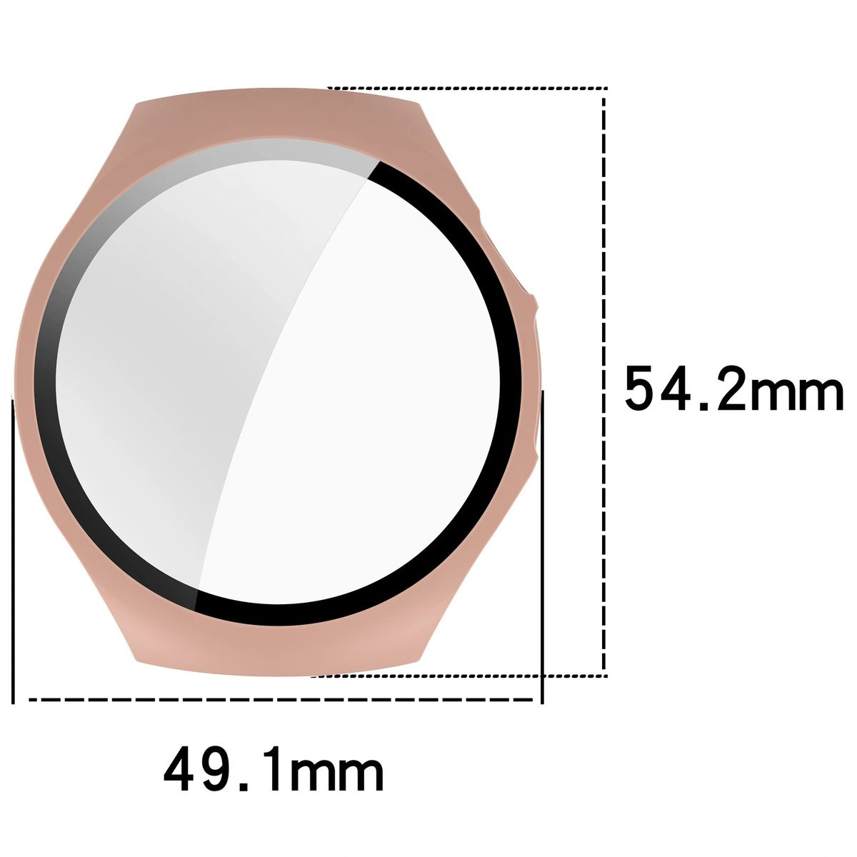 Wymiary etui Bizon Case+Glass Watch do Huawei Watch 5 46 mm