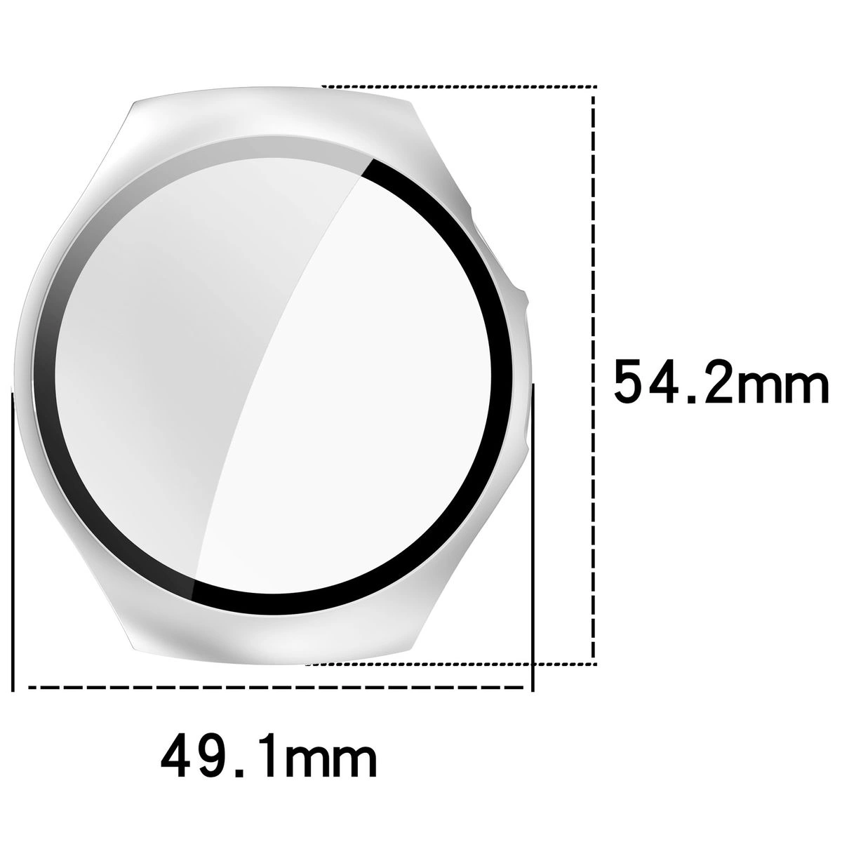 Wymiary etui Bizon Case+Glass Watch do Huawei Watch 5 46 mm