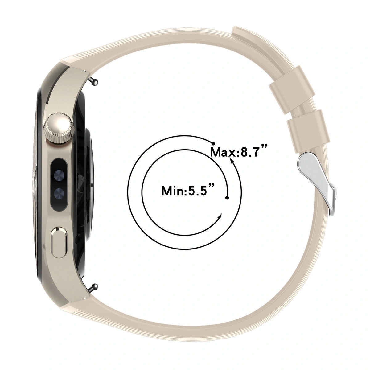 Metallstecker des Silikonarmbands Bizon Strap Watch Silicone T für Huawei Watch 5 46 mm