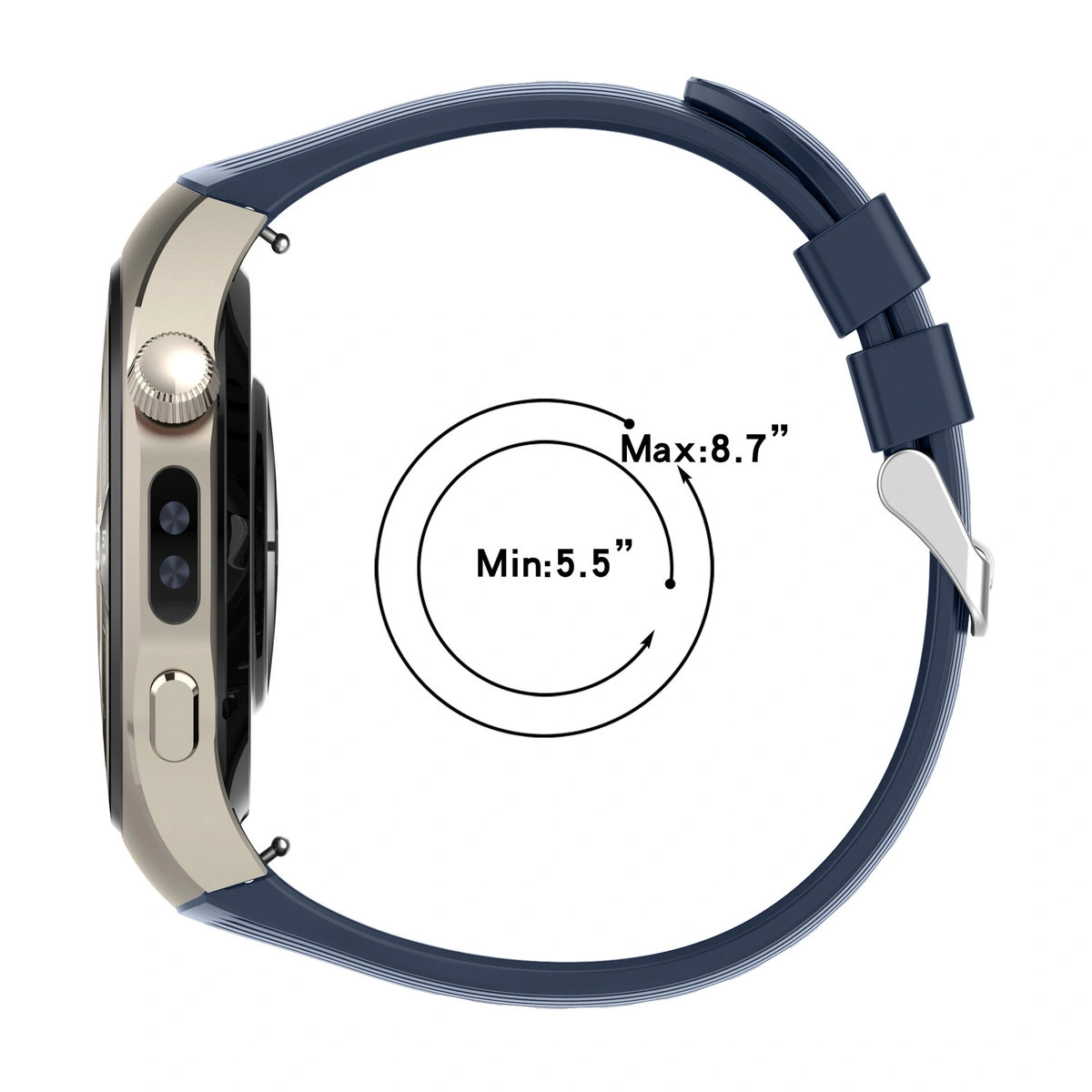 Metallverbindungen des Silikonarmbands Bizon Strap Watch Silicone T für Huawei Watch 5 46 mm