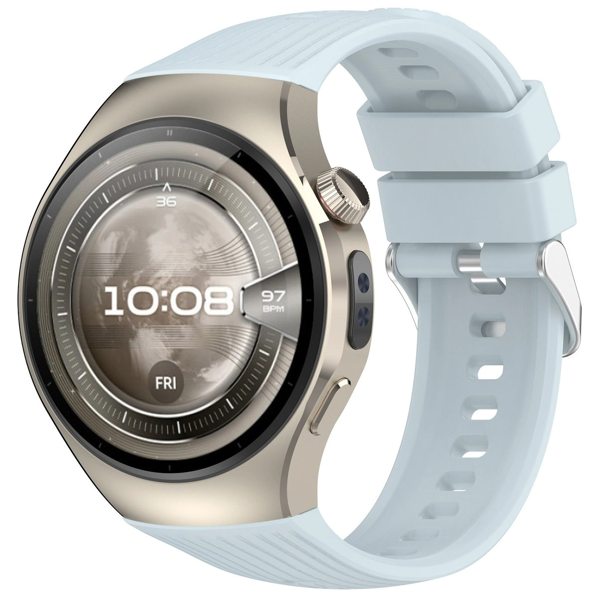 Silikonarmband Bizon Strap Watch Silicone T für Huawei Watch 5 46 mm, hellblau