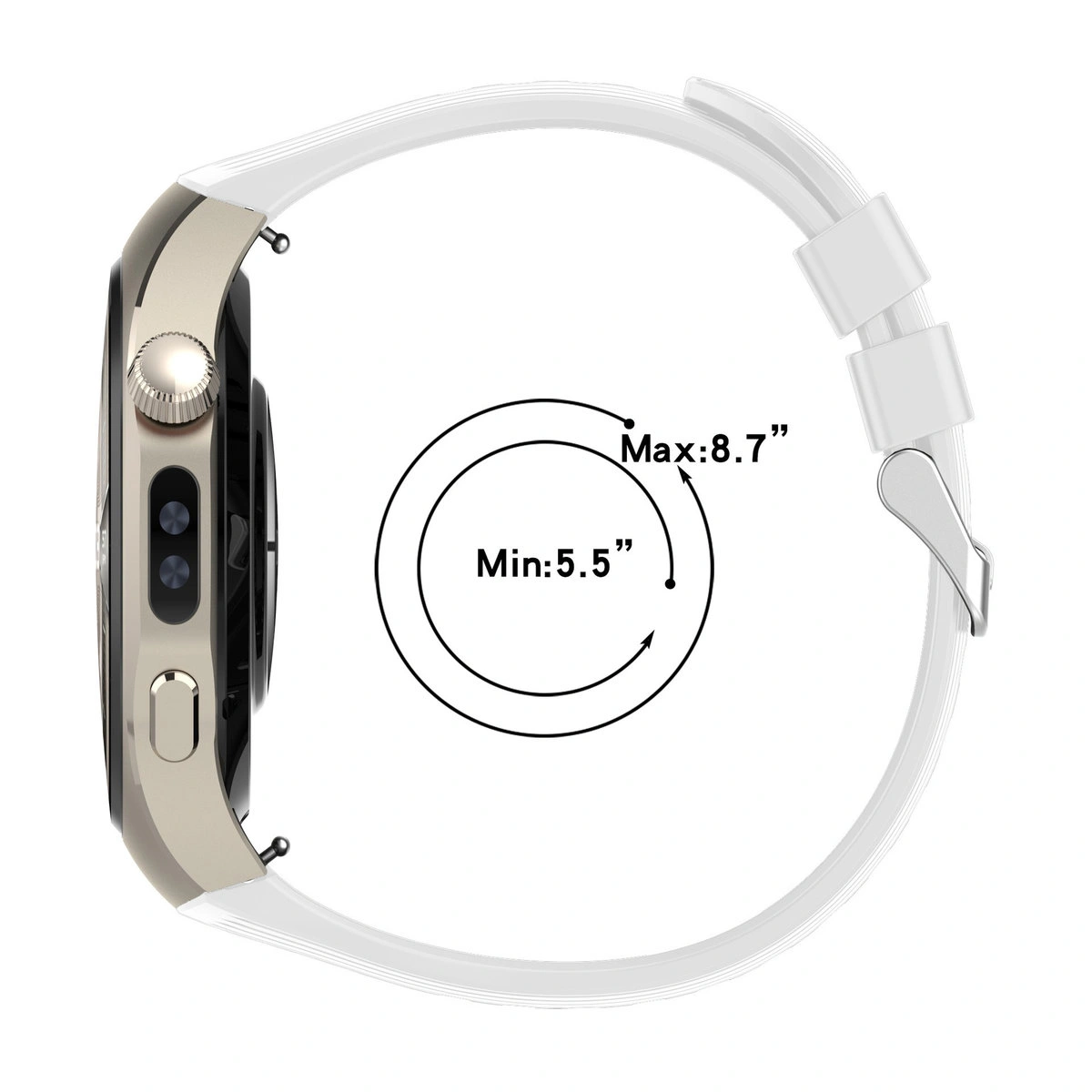 Metallverbindungen des Silikonarmbands Bizon Strap Watch Silicone T für Huawei Watch 5 46 mm