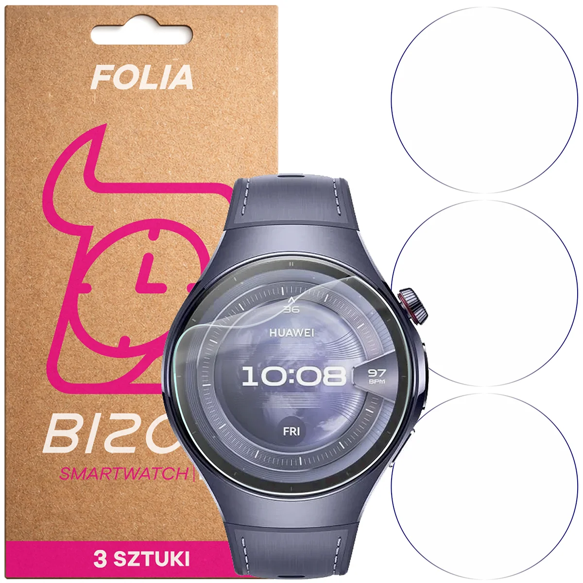 Folia hydrożelowa Bizon Watch Film HydroFlex dla Huawei Watch 5 46 mm