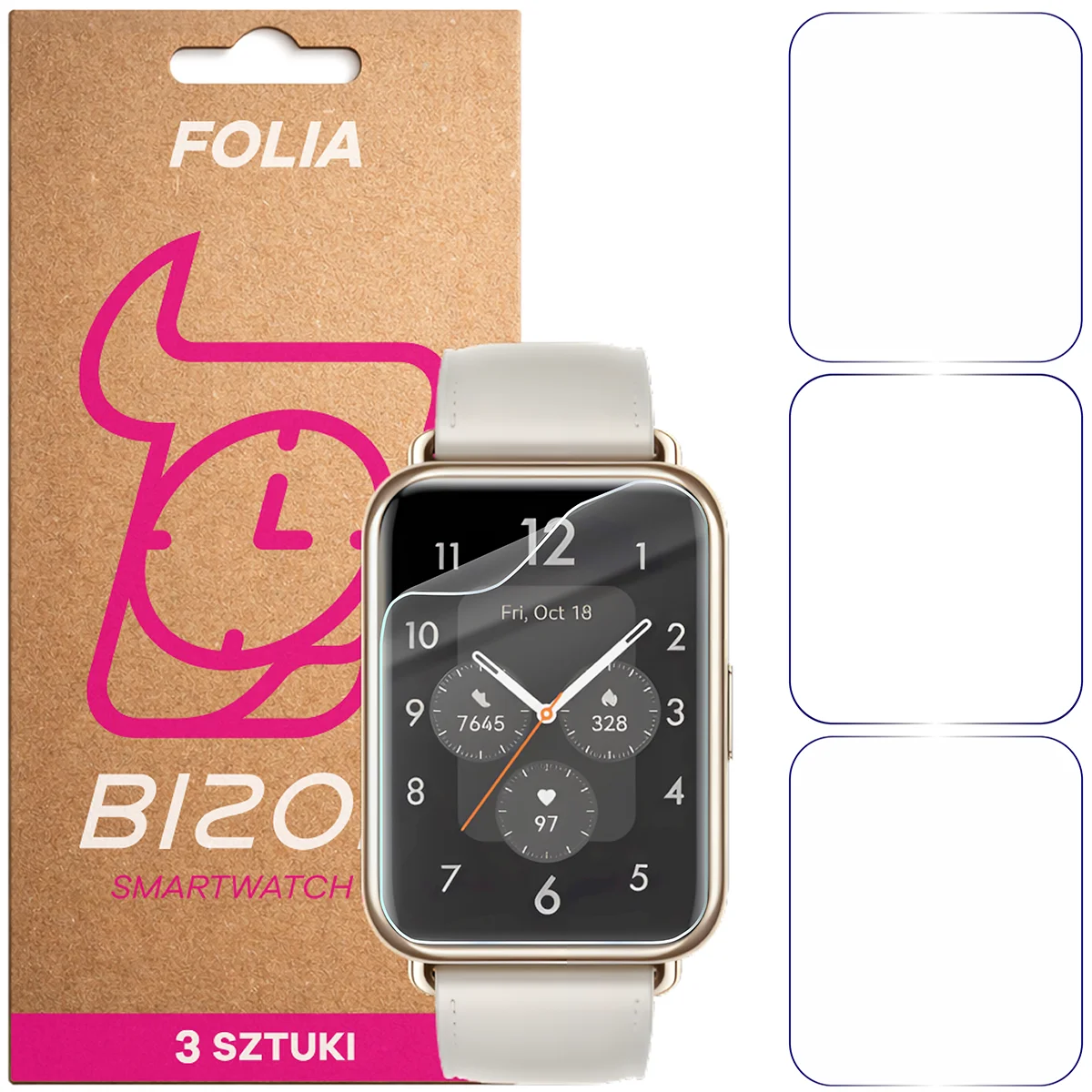 Folia hydrożelowa Bizon Watch Film HydroFlex dla Huawei Watch Fit 2