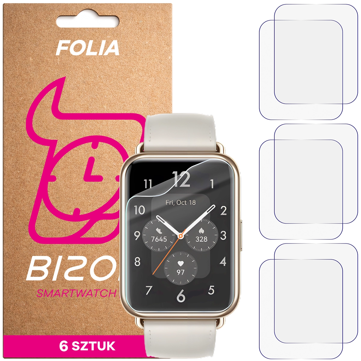 Bizon Watch Film HydroFlex hydrogel film for Huawei Watch Fit 2