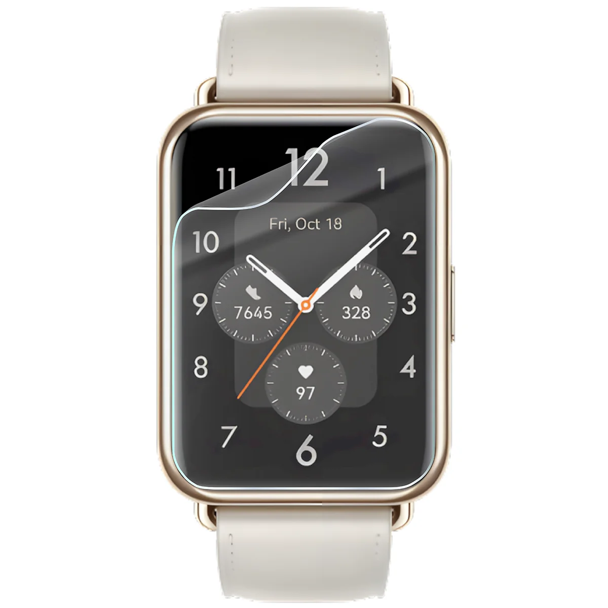 Bizon Watch Film HydroFlex hydrogel film for Huawei Watch Fit 2 on the watch