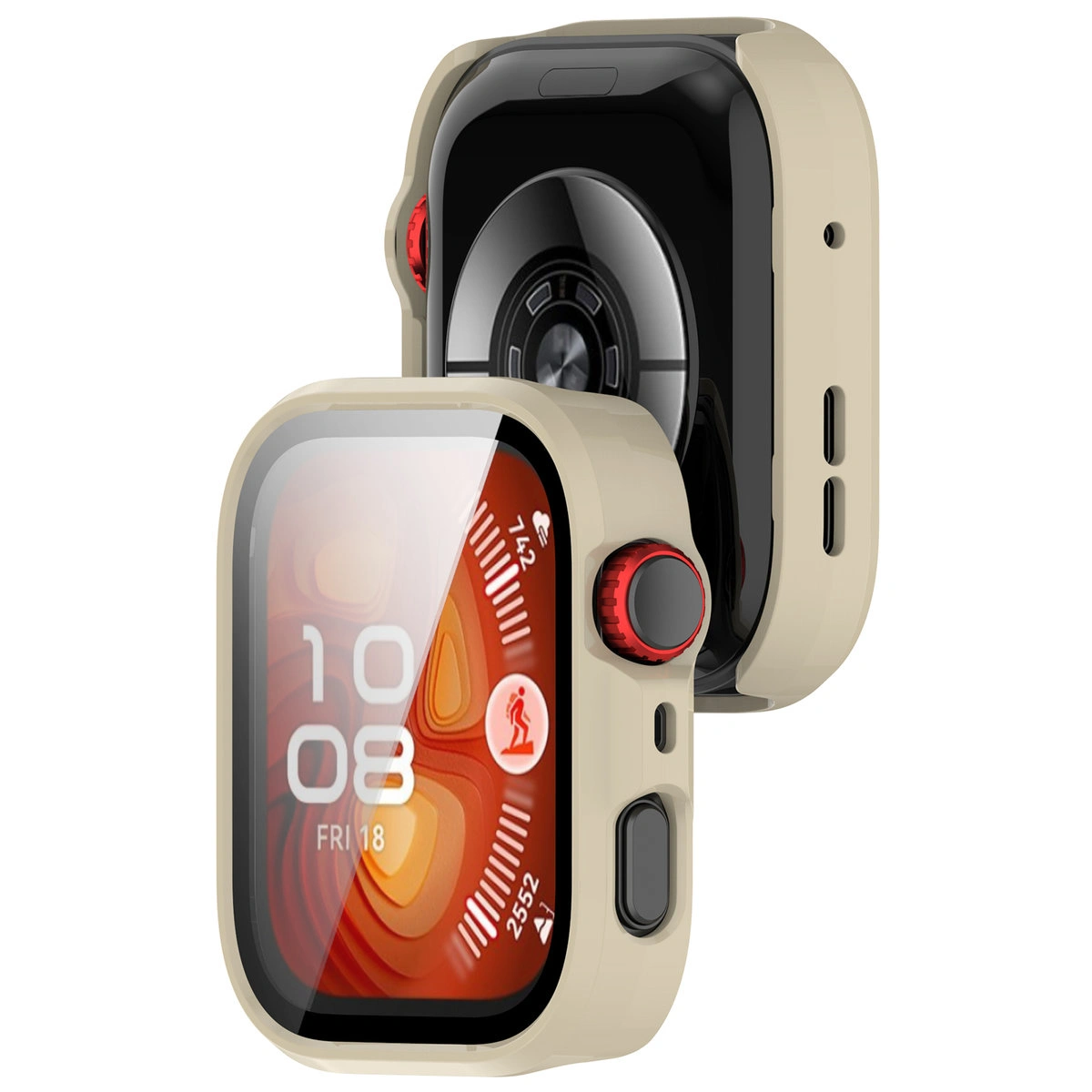 Etui z wbudowanym szkłem Bizon Case+Glass Watch do Huawei Watch Fit 4 Pro