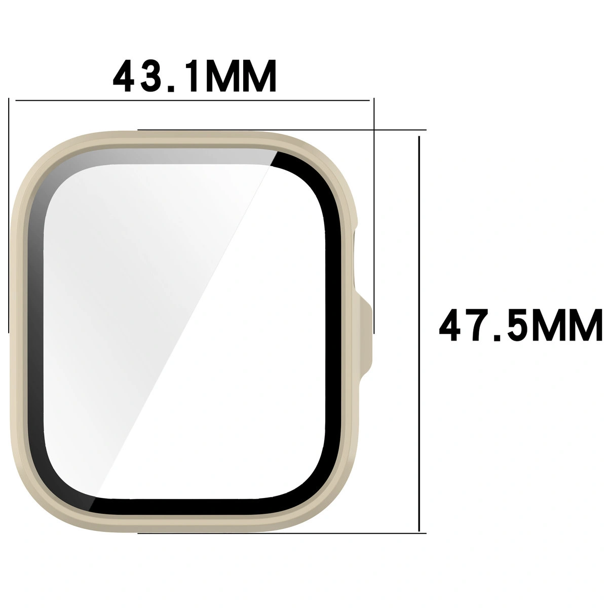 Wymiary etui Bizon Case+Glass Watch do Huawei Watch Fit 4 Pro