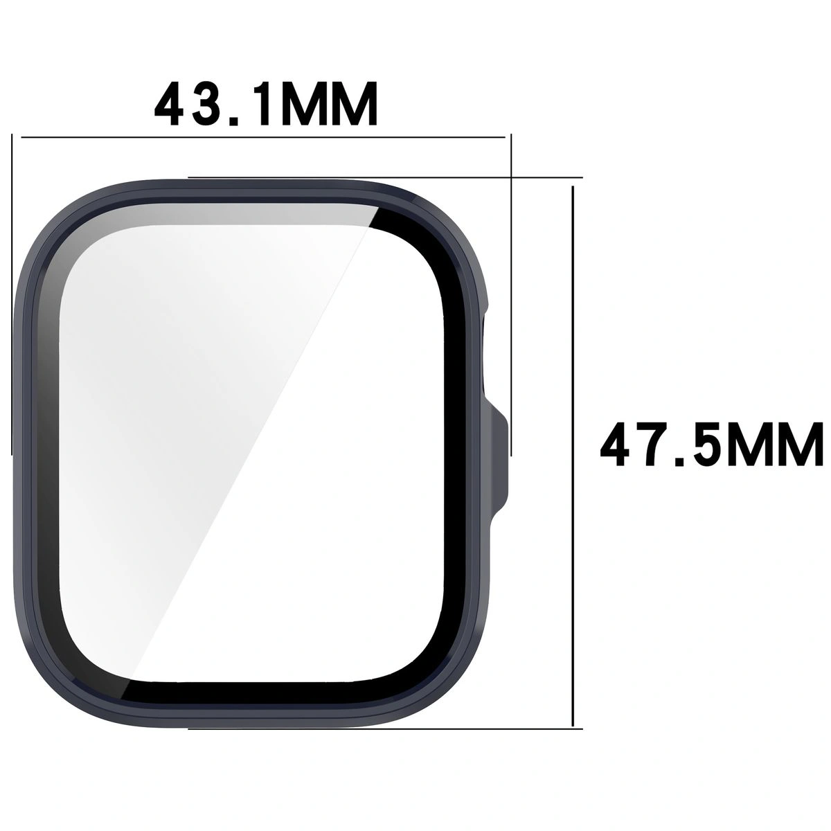 Wymiary etui Bizon Case+Glass Watch do Huawei Watch Fit 4 Pro