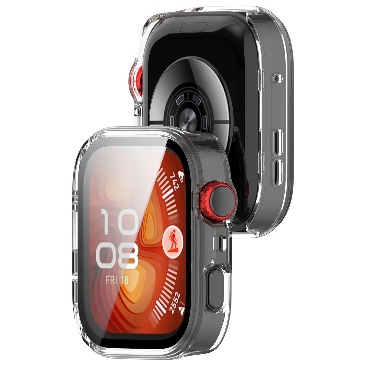 Etui z wbudowanym szkłem Bizon Case+Glass Watch do Huawei Watch Fit 4 Pro