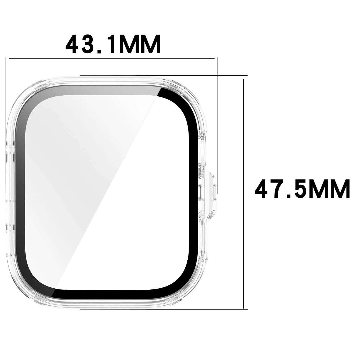 Wymiary etui Bizon Case+Glass Watch do Huawei Watch Fit 4 Pro
