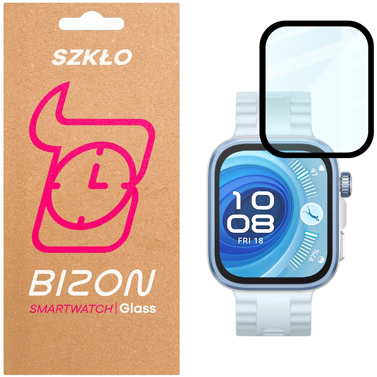Szkło hybrydowe na smartwatch Bizon Glass Watch Edge dla Huawei Watch Fit 4 Pro