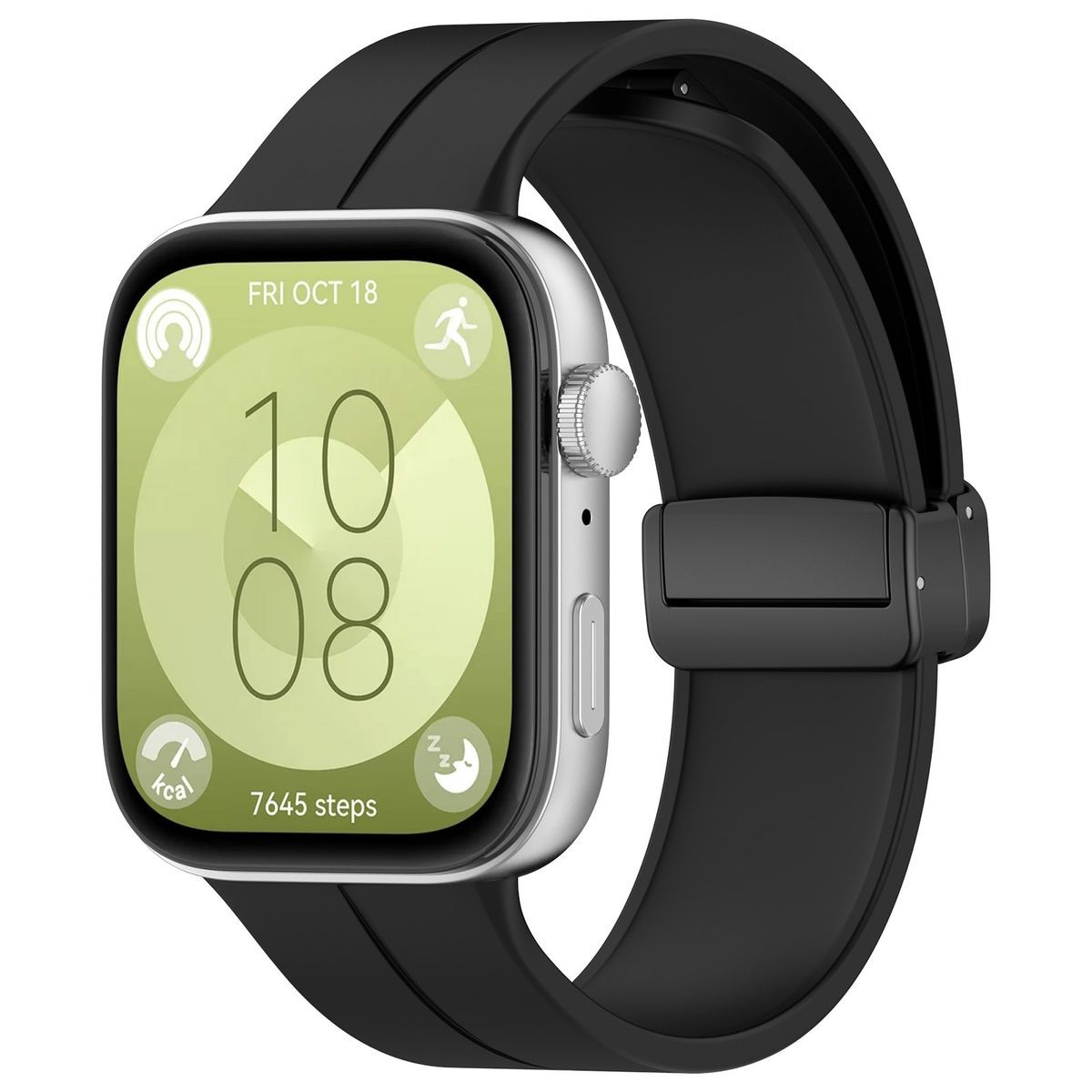 Bison Strap Watch Silicone L for Huawei Watch Fit 4 Pro/Fit 4/Fit 3, black
