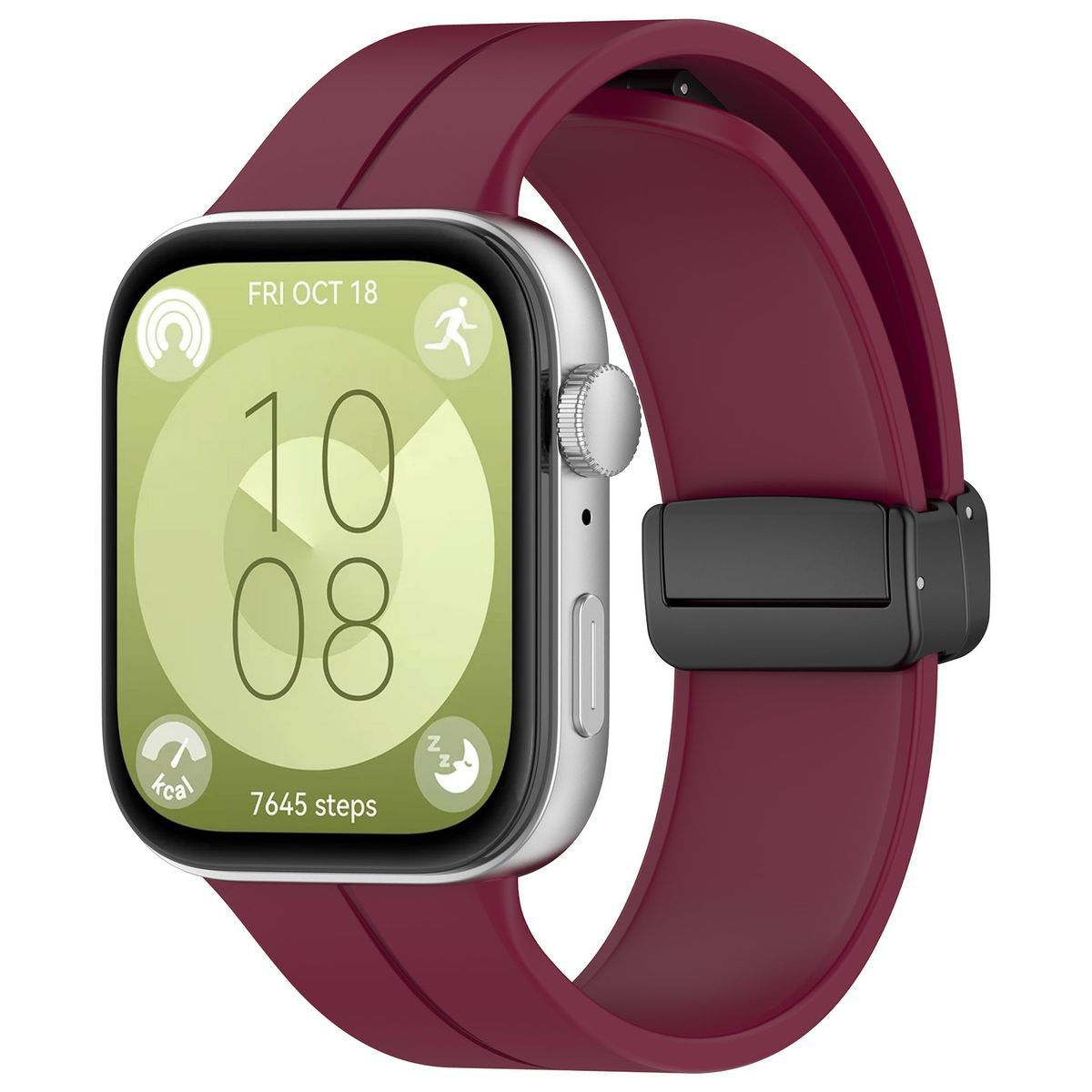 Bison Strap Watch Silicone L for Huawei Watch Fit 4 Pro/Fit 4/Fit 3, burgundy