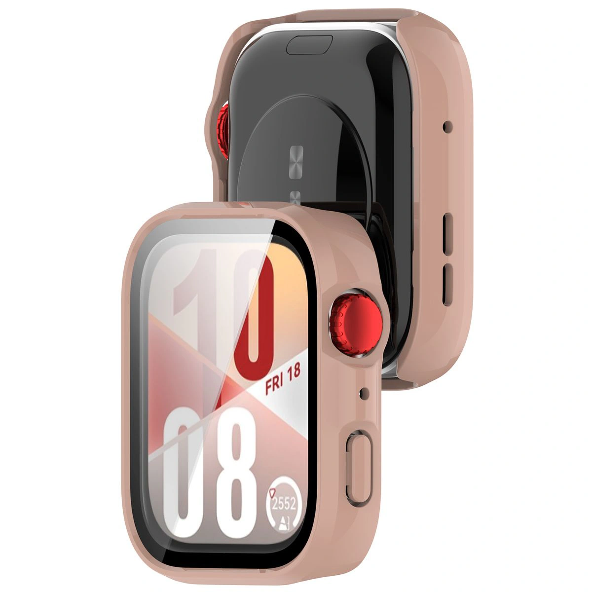 Etui cu sticlă integrată Bizon Case+Glass Watch pentru Huawei Watch Fit 4