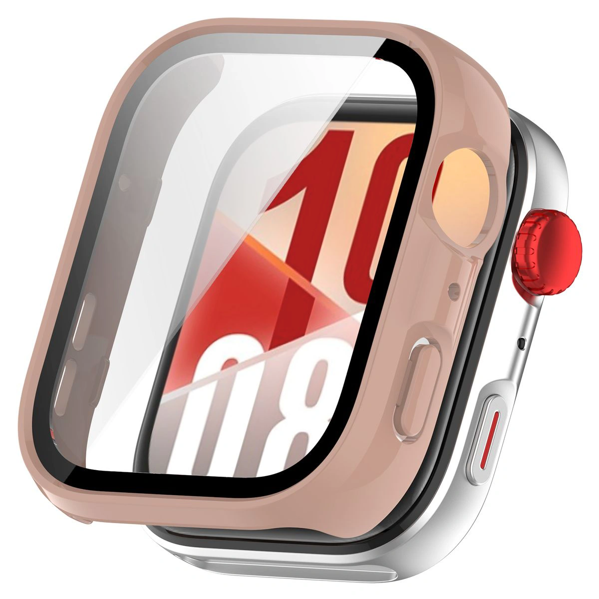 Vizualizare a aplicării etuiului Bizon Case+Glass Watch pentru Huawei Watch Fit 4