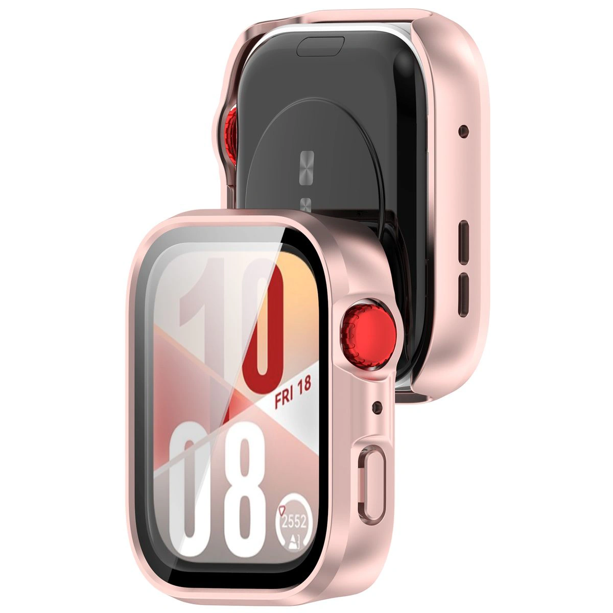Etui cu sticlă încorporată Bizon Case+Glass Watch pentru Huawei Watch Fit 4