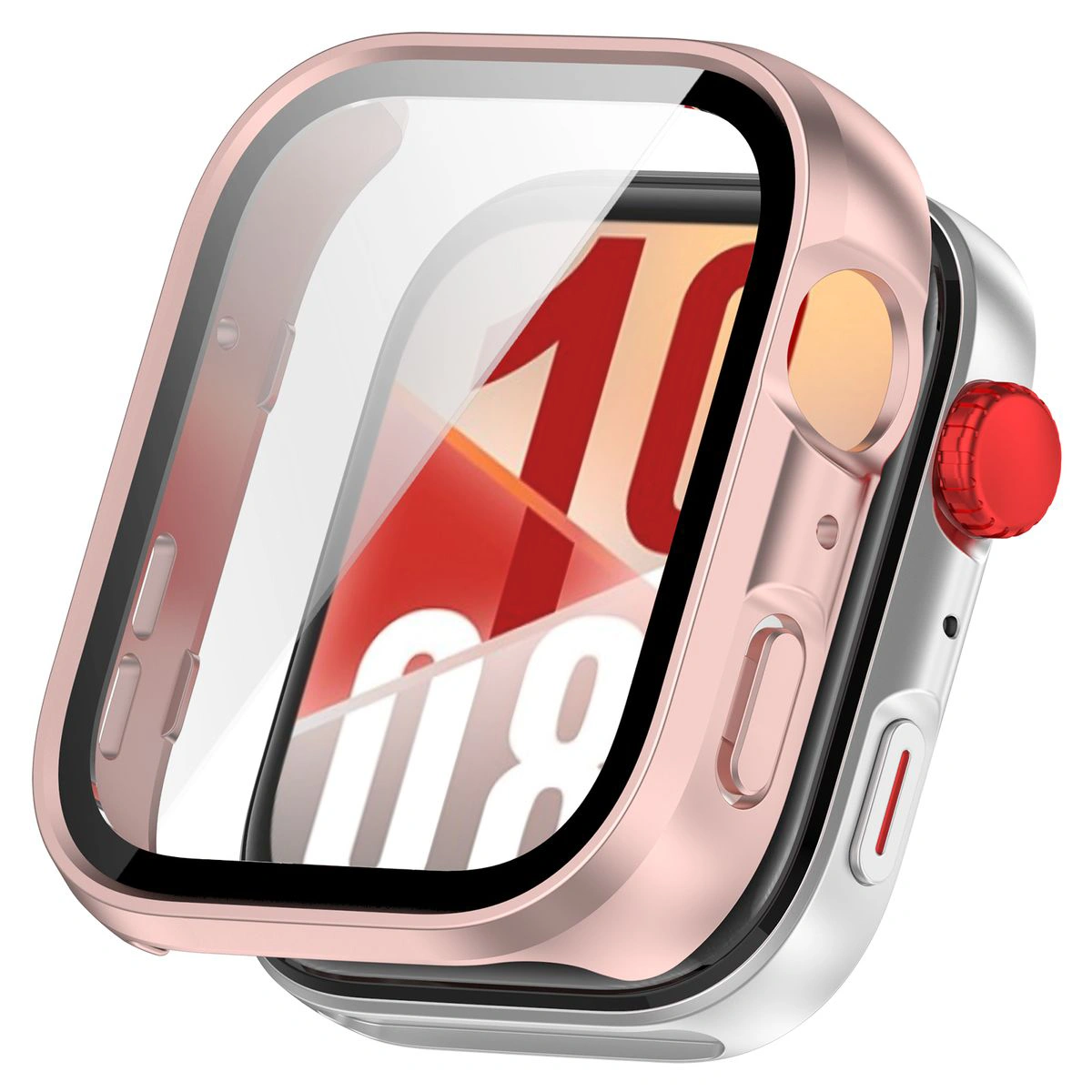 Vizualizare aplicare etui Bizon Case+Glass Watch pentru Huawei Watch Fit 4