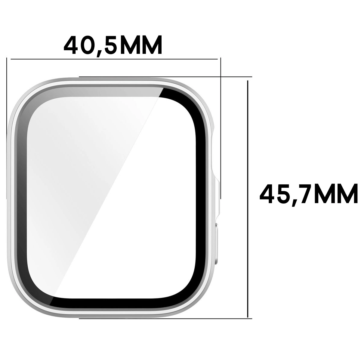 Abmessungen der Hülle Bizon Case+Glass Watch für Huawei Watch Fit 4