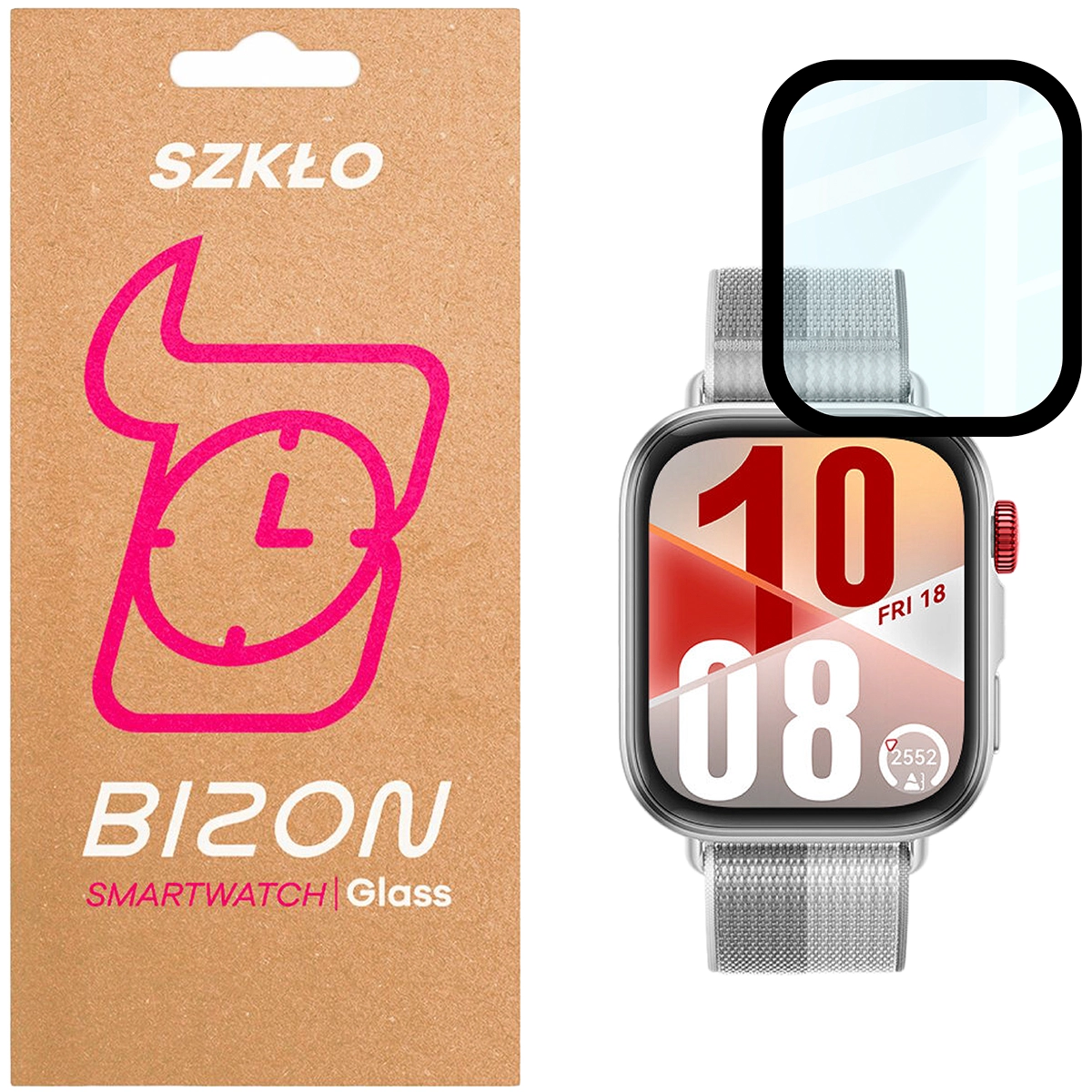 Szkło hybrydowe na smartwatch Bizon Glass Watch Edge dla Huawei Watch Fit 4