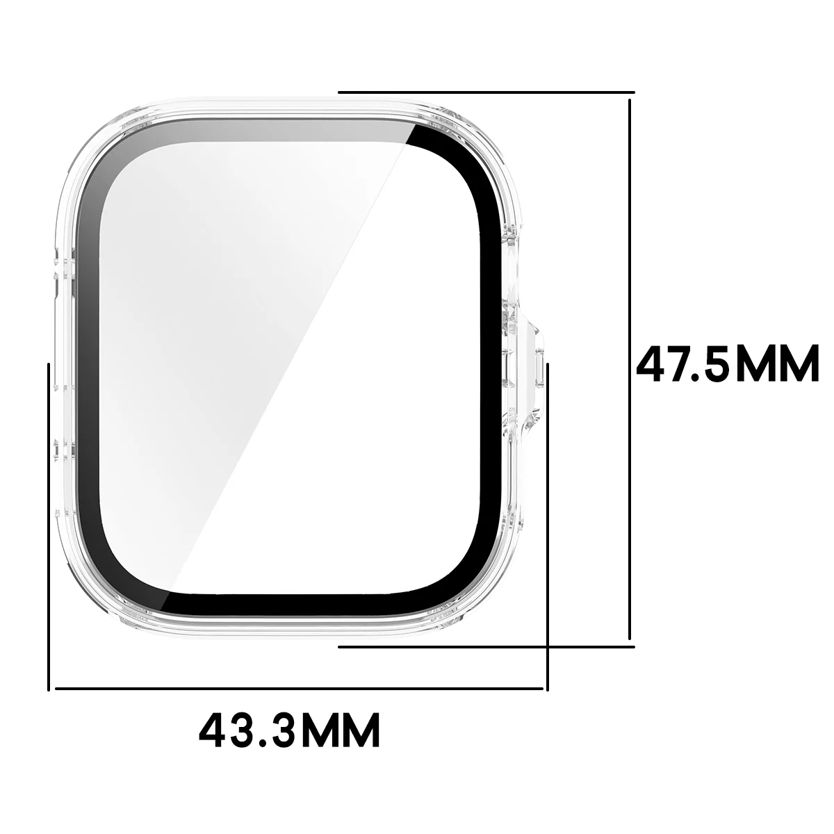 Wymiary etui Bizon Case Watch Adamo do Huawei Watch Fit 5 Pro