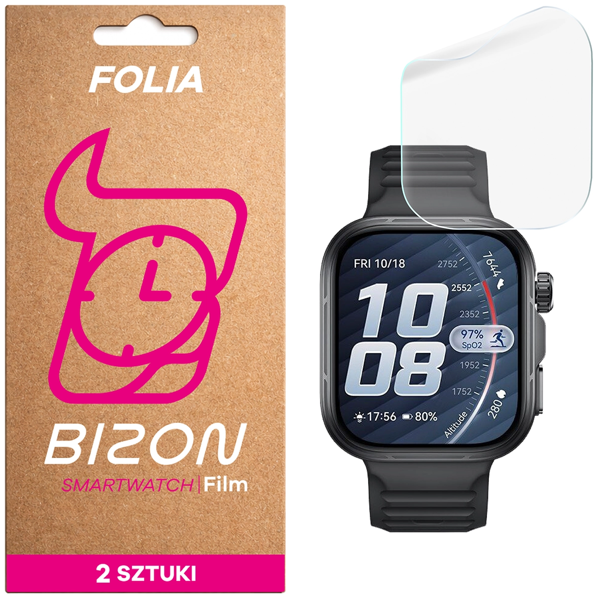 Folia hydrożelowa Bizon Watch Film Hydrogel Duo dla Huawei Watch Fit 5 Pro!