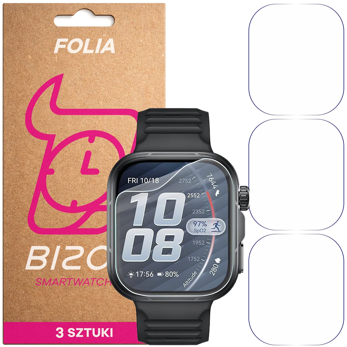 Bizon Watch Film HydroFlex hydrogél fólia a Huawei Watch Fit 5 Pro számára
