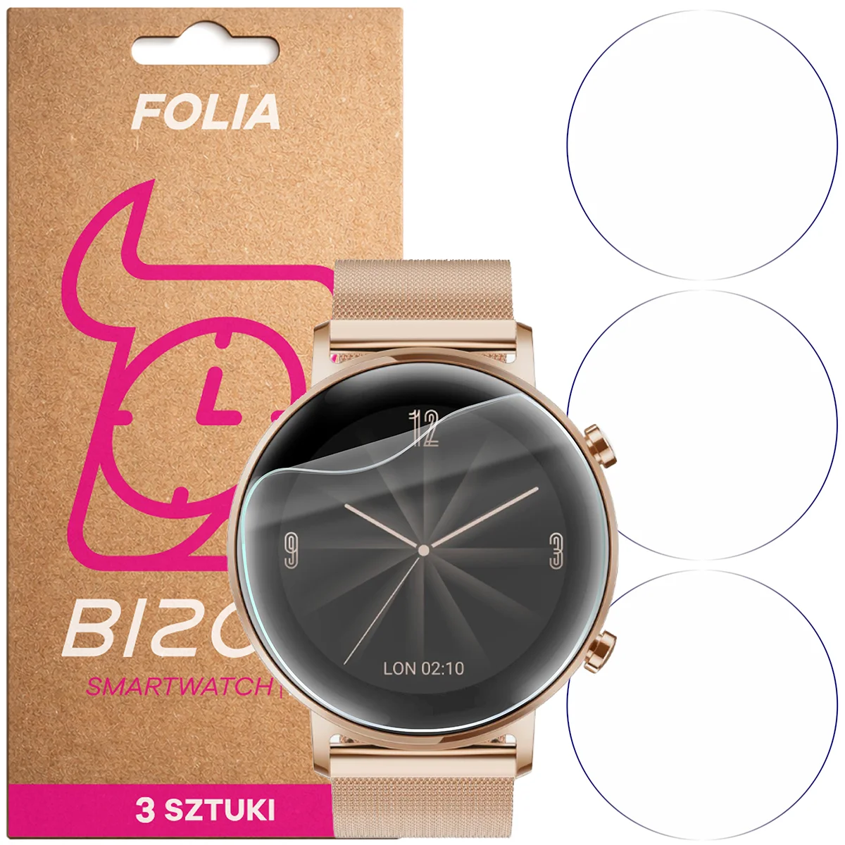 Folia hydrożelowa Bizon Watch Film HydroFlex dla Huawei Watch GT 2 42 mm