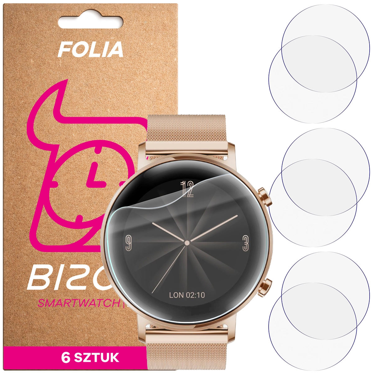 Bison Watch Film HydroFlex hydrogel film for Huawei Watch GT 2 42 mm