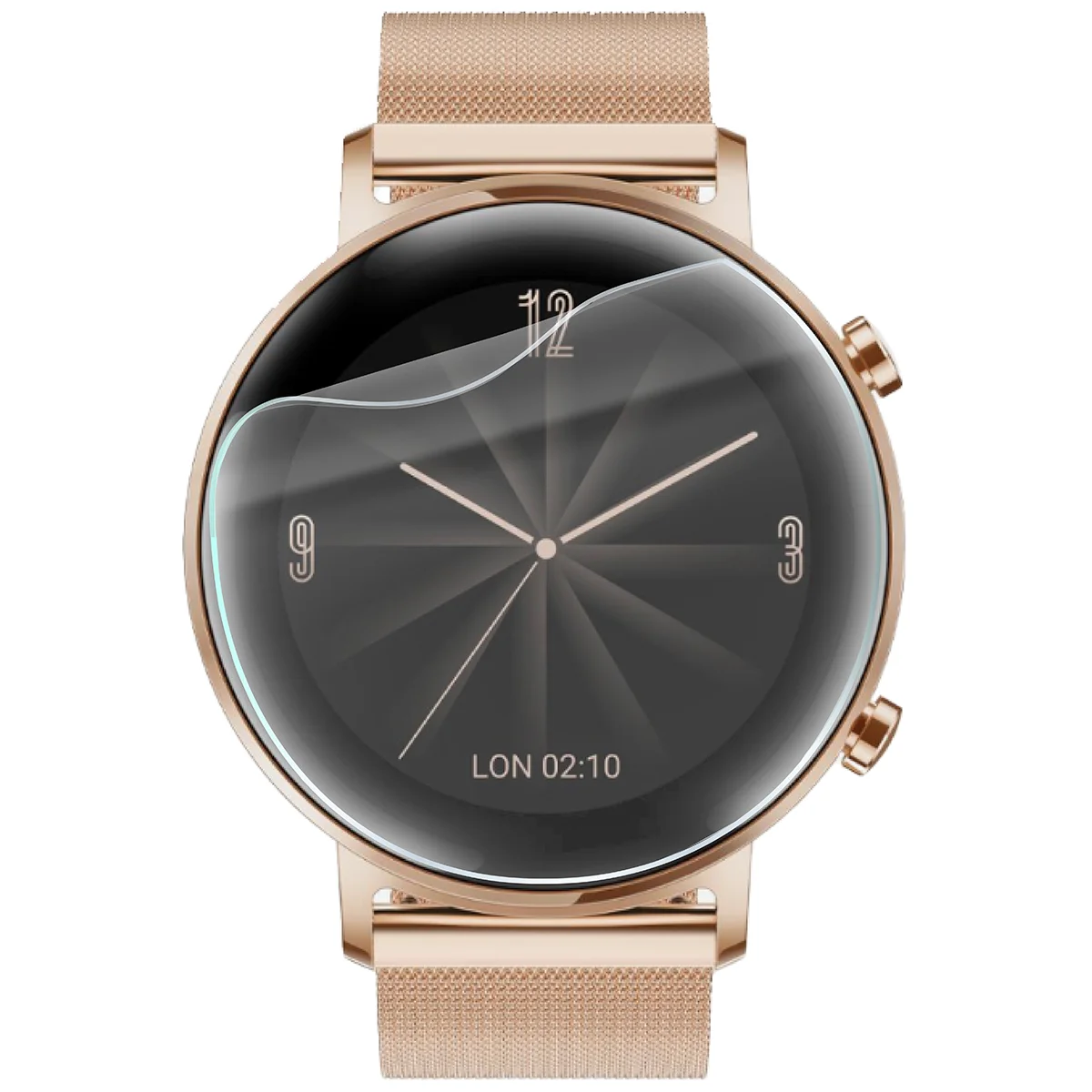 Bison Watch Film HydroFlex hydrogel film for Huawei Watch GT 2 42 mm on the watch