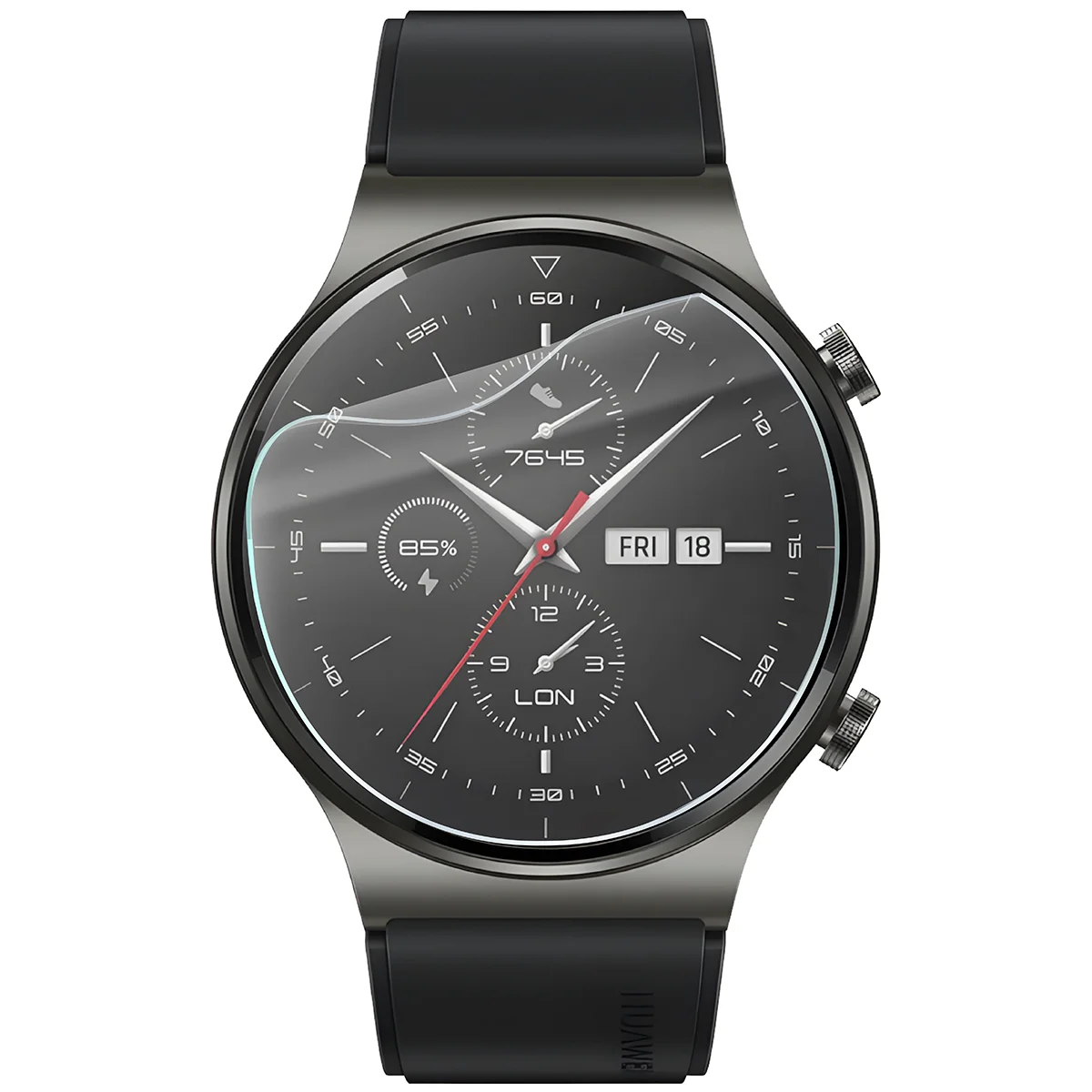 Bison Hydrogel Film HydroFlex for Huawei Watch GT 2 Pro on a watch